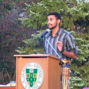 Le Moyne Student Speaking at Event