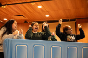 Students participating in a game show