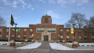 Grewen Hall in the winter