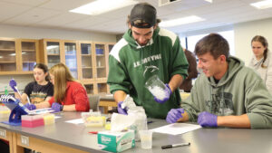 Devon Keeney working with students