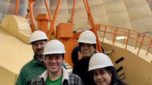 The team inside the NASA Infrared Telescope Facility